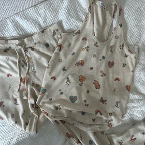 P.J. Salvage Cream Lounge Set with Fun Print